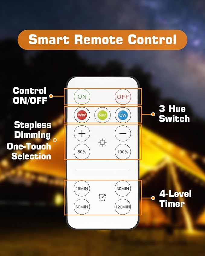 BoRccdit CordlessGlow 15W A19 Rechargeable Light Bulbs with Remote, 3 Color Temperatures + Dimmable Battery Operated Light Bulb, up to 24 Hours,6pk