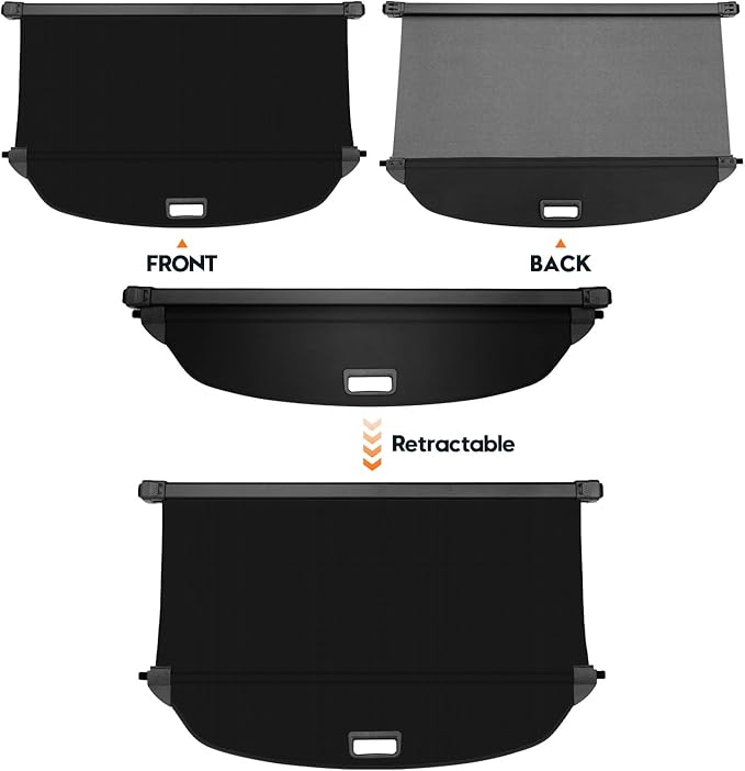 Powerty Retractable Cargo Cover for 2023-2025 Mazda CX50 - Canvas Texture Trunk Cover Privacy Screen Rear Security Shade for CX-50 Accessories