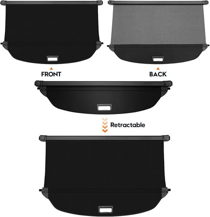 Powerty Retractable Cargo Cover for 2023-2025 Mazda CX50 - Canvas Texture Trunk Cover Privacy Screen Rear Security Shade for CX-50 Accessories