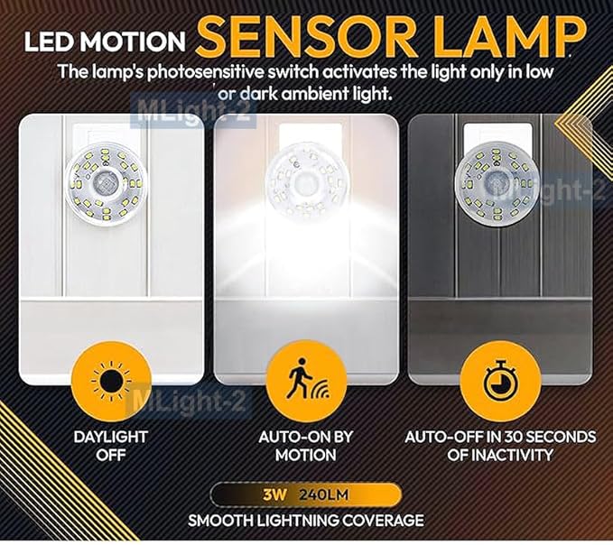 Smart LED Light with Motion Sensor + Photocell Sensor