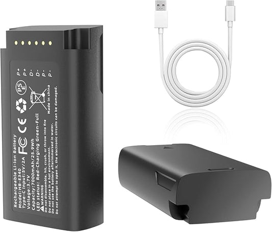 SAPBJ 2 Pack Battery Replacement for eufy Security Video Doorbell E340 Rechargeable Lithium-ion Backup Battery with Type-C Charge Cable Upgraded 7000mAh Capacity