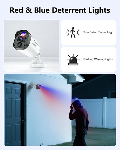 【90ft Super Night Vision】 5MP Outdoor Wired Security Camera System, Home Video Surveillance Systems, CCTV Cameras with DVR Recorder