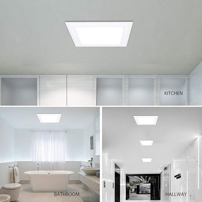 (OD 9.84" / ID 8.66") 15W Square LED Recessed Ceiling Light LED Downlight 130 Watt Equivalent 1400 Lumens 4000K White with Open Trim,1Pack