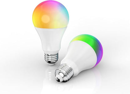 Smart Light Bulbs Work with Alexa Google Assistant, 1600LM Ultra Bright Smart Bulb, 13W 150W Equivalent RGBCW Color Changing Light Bulbs 2P, Bluetooth 2.4GHz Wi-Fi A21 E26 App LED Light Bulb