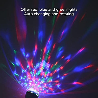 Smart Light Bulb, RGB Auto Changing Light Bulb, E26 Base Rotating RGB Light Bulb Dancing Light Bulb for Party Bar Wedding