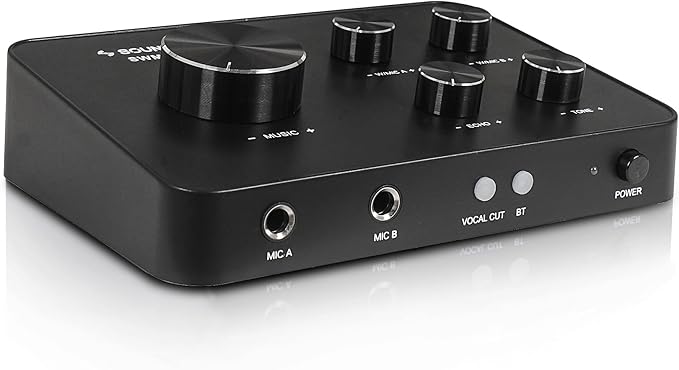 Sound Town 16 Channels Wireless Microphone Karaoke Mixer System, Supports HD ARC, Optical (Toslink), Smart TV, Media Box, PC, Bluetooth, Soundbar, Receiver, AUX (SWM15-PROS)
