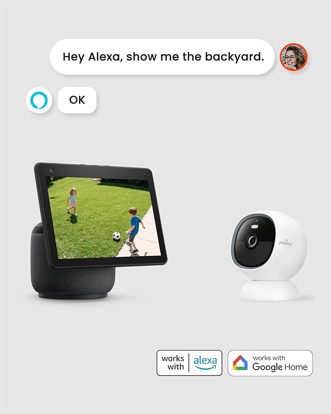 youkey Wireless Security Camera Outdoor, No Monthly Fee, Battery Powered, 2.5K QHD WiFi 6, Magnetic Mount, AI Human & Pet Detection, 8GB Local Storage, Color Night Vision