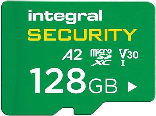 Integral 128GB High Endurance microSD Card, UHS-I V30 U3 A2, 4K for CCTV, Dash Cams, Home Security, Baby Monitors & Body cams, Up to 24 Hours Overwrite and 24,000 Hours Continuous Recording