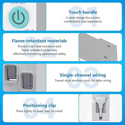 WiFi Circuit Breaker, 1P+N 50A 230V Smart Home Wireless Remote Control Switch Timer Voice Control Compatible with Smart Life TUYA APP DIN Rail Mounted