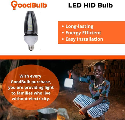 GoodBulb 20-Watt Acorn Light Retrofit LED Light Bulb | 100W Equivalent | 2600 Lumens | E26 Base Adapter 5000K Daylight White Color | 360° HID | Long Term Care Lighting | Pack of 2 Bulbs