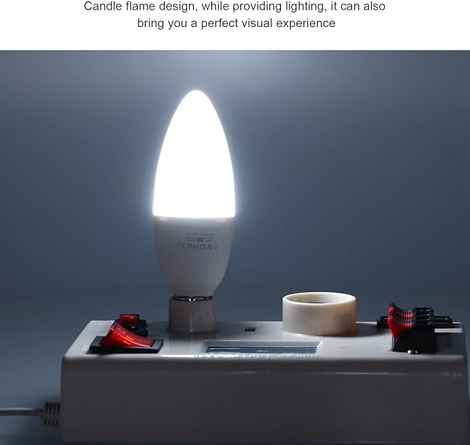 FTVOGUE LED Candelabra Bulbs 5W E14 AC 85V-265V Smart Lamp Bulb APP Remote Control, Bulb