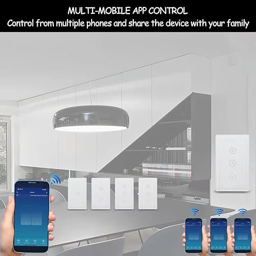 Smart Light Touch Wall Switches for Brilliant Glass 2.4GHz Zigbee 4 Gang White Tuya Easy to Install Must Connection Tuya Gateway（Hub） Realize Whole-House Intelligence (White 4 Gang)