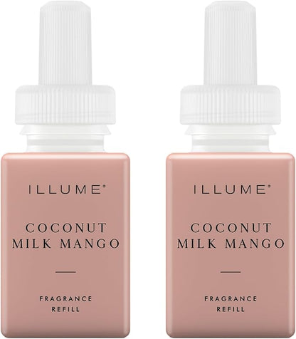 Pura & Illume Home Scent Refill - Smart Home Air Diffuser - Up to 120-Hours of Luxury Fragrance per Refill - Spring & Summer Fragrance - 2 Pack, Coconut Milk Mango