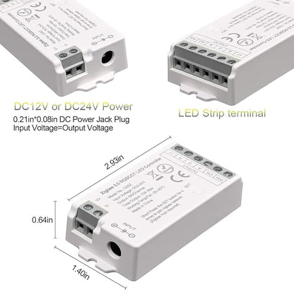 ZigBee 3.0 LED Controller C05Z RGBCCT LED Strip Bulb Dimmer Compatible with Echo Plus Home-kit Zigbee Hub Bridge Required DC5-24V for LED Strip Lights