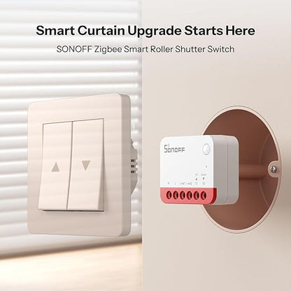 SONOFF Zigbee Smart Roller Shutter Switch, MINI-ZBRBS, Mini Size, Percentage Control, Zigbee Repeater, Alexa/Google Assistant/Home Assistant Support, Neutral Wire Required, 2-Pack
