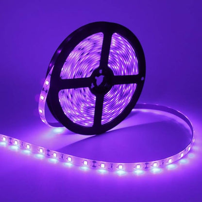 LED UV Black Light Strip Kit, Ultraviolet 16.4FT/5M 3528 300LEDs, 395nm-405nm Blacklight for DJ Bar Club Party Decor Night Fishing with 12V Power Supply