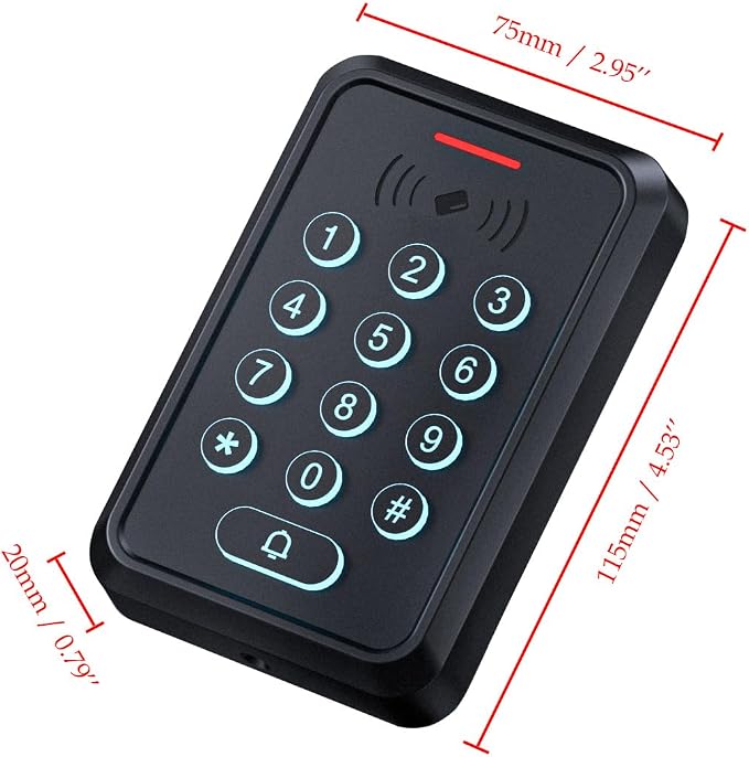 Smart Door Access Control System with Fail Secure Electric Strike Lock, WiFi & Tuya App Remote Unlock, Waterproof Keypad Reader (ID & IC Card), Power Supply, Exit Button, Doorbell & Remote Controls
