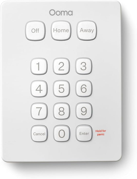 Ooma Keypad, Works with Ooma Smart Home Security. No Contracts and Free self-Monitor Plan. Optional Professional Monitoring, Motion Sensor, Water Sensor, Smoke and Garage Door Sensor.