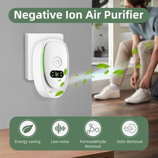 Smart Air Purifier with Negative Ion Technology, Intelligent Formaldehyde Removal, Desktop Air Cleaner for Home, Bathroom, Kitchen, Living Room