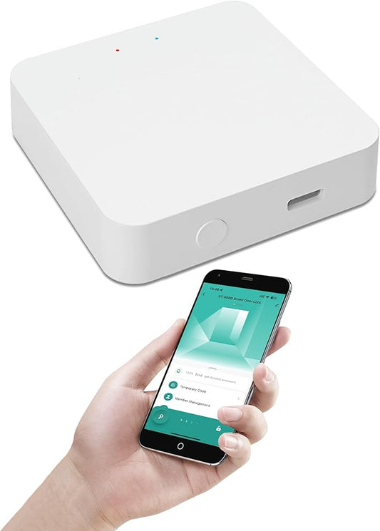 Hidalife Bluetooth Gateway for Smart Door Lock, WiFi Gateway for Smart Life, Tuya/SmartLife App to Remotely Control, Voice Control Compatible with Alexa & Google Assistant,Only Support 2.4G WiFi
