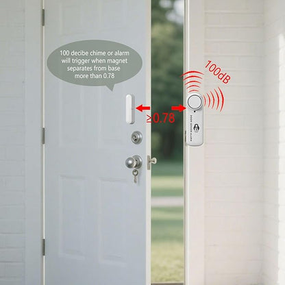 Smart WiFi Door & Window Alarm Sensor Chime (4-Pack) - 100dB Burglar Alert for Kids Safety & Home Security, Alexa/Google/Tuya Compatible, Wireless for House, Apartment, Garage (4PCS)