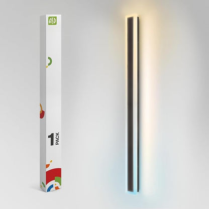 ASD LED 72" Long Wall Mount Light Fixture, Outdoor & Indoor Linear Sconce | 3CCT, Dimmable, Waterproof, Anti-Rust, ETL Listed | 40W 3570LM 3000-5000K 100-277V | Exterior Porch Lighting | Black