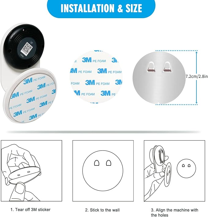 4 Pack Indoor Wall Mount for Yi Home Security Camera, No Punching, Extremely Simple Installation (Camera is NOT Included)