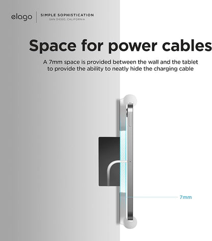 elago Home Hub Mount for iPad mini/Air/Pro | [iPad Wall Mount] [Homekit Mount] [Easy Installation] [Scratch-Free] [Cable Management Included] [White]
