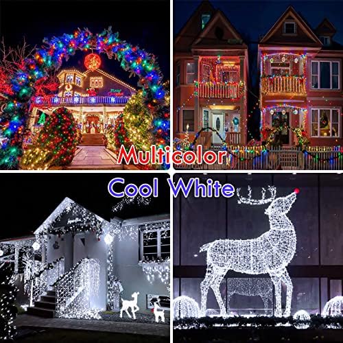 200 LED Connectable String Lights with Remote, Cool White to Multicolor