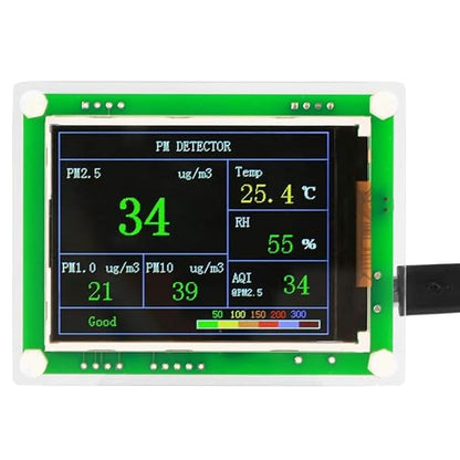 Air Quality Detector, PM2.5 Air Quality Monitor Meter Multifunctional Testing PM1.0, PM10.0, PM2.5, Temperature, Humidity, Particulate Matter for Home, Office, Car, Outdoor,
