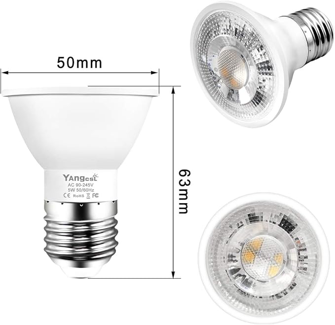 Yangcsl LED Color Changing RGB Light Bulb with Remote 40W Equivalent 400LM, 45° Beam Angle and Memory, E26 Mood Ambiance Lighting (6 Pack)