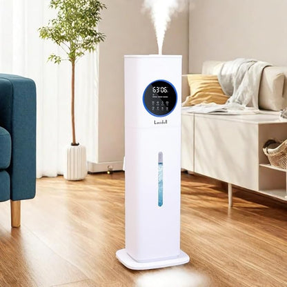 Humidifier Large Room, 2.1Gal/8L Humidifiers for Bedroom Home with Essential Oil Diffuser, Top Fill Whole House Cool Mist Humidifiers for Plants Baby Kids Adults Office, White