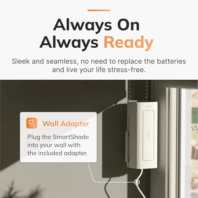RYSE SmartShade & Wired Plug | Retrofit & Upgrade Existing Beaded Blinds | Convert Normal Shades into Motorized Electric Shades | Easy Control with RYSE Smartphone App | Lifts Blinds up to 9ft x 9ft