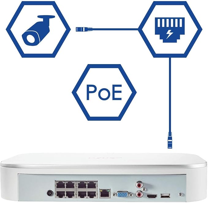 Lorex 4K Ultra HD 8-Channel Fusion Series PoE Network Video Recorder with 2TB Storage, Smart Motion Detection and Smart Home Compatibility