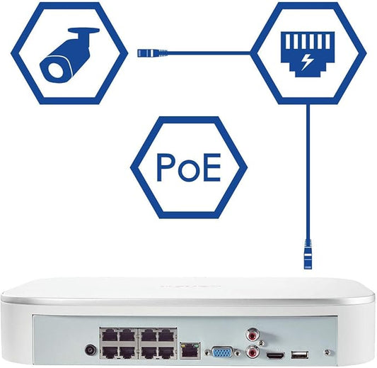 Lorex 4K Ultra HD 8-Channel Fusion Series PoE Network Video Recorder with 2TB Storage, Smart Motion Detection and Smart Home Compatibility