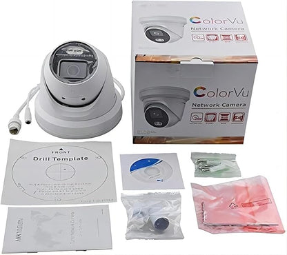 DS-2CD2387G2-LU 4K 8MP Color-Vu Acusense Turret POE IP Camera Outdoor, 247 Full Color Night Version, H.265+, 2.8mm Lens, 130dB True WDR, Built in Mic, Human & Vehicle Detection Ⲏіk-Cᴏnnect Compatible