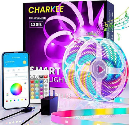 CHARKEE 130ft LED Strip Lights RGB Color Changing