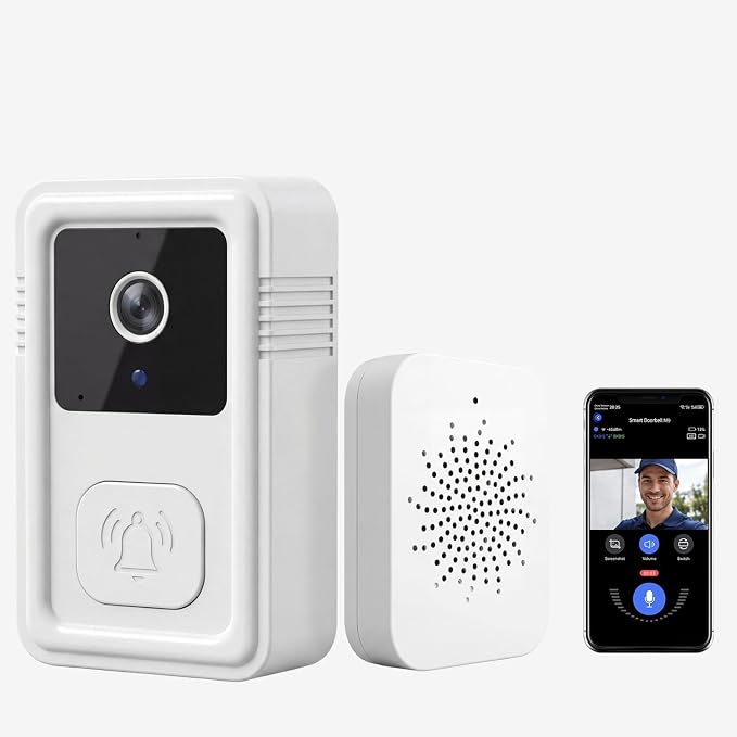 Video Doorbell Camera Wireless with Chime, 2-Way Audio, Night Vision, Only 2.4GHz Wi-Fi