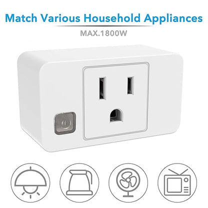 Remote Control Outlet Switch, Wireless On Off Power Plug 1800W Electrical Outlet Switch Sockets, Remote Light Switch for Household Appliances, 230ft RF Range, 3 Outlets + 1 Remote