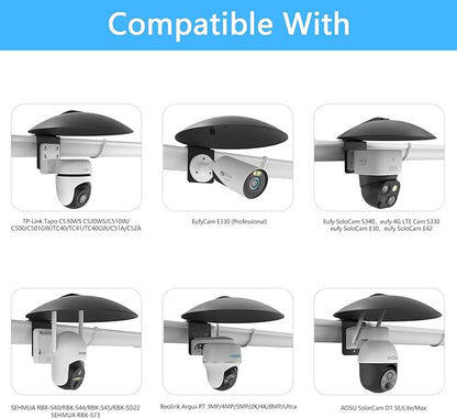 HOLACA Universal PTZ Camera Gutter Mount and Sun Rain Shade Cover for AOSU ANSQUE Eufy SEHMUA Tapo Cinnado Reolink Security Cameras, Shield Compatible with PTZ Cameras