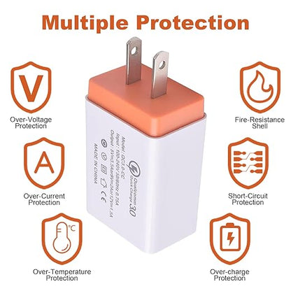Fast Charger USB Charging Cable Power Cord Wire Compatible with Ring Enabled Video Doorbell (Released in 2020) 2/3/3 Plus/ 4, Peephole Cam, Doorbell Pro, Camera Battery Replacement Charger