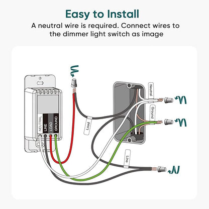 TREATLIFE Smart Dimmer Switch 4 Pack, Single Pole Smart Switch Works with Alexa and Google Home, Neutral Wire Required, 2.4GHz WiFi Dimmer Light Switch for LED, CFL, Incandescent Bulbs