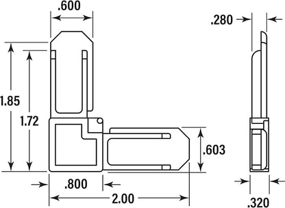 Prime-Line MP7729-50 Screen Frame Corner, 5/16 In. x 3/4 In., White Plastic (50 Pack)
