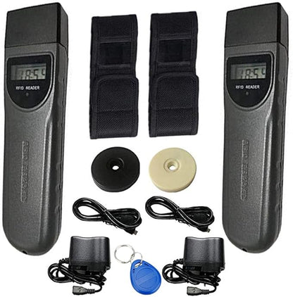 2pcs Guard Tour Patrol System with 30pcs Site Checkpoint LCD Screen RFID Inductive Security Patrol Wand 5 Guard ID Tag Easy Use Software