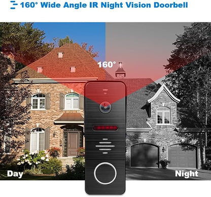 Wired Video Doorbell Apartment Intercom System with 1080P HD Camera,10 Inch Touch Monitor,TUYA WiFi Smart Home Video Intercom Door Phone Kits for Home Villa,32G (1 doorbell+2 Monitor)
