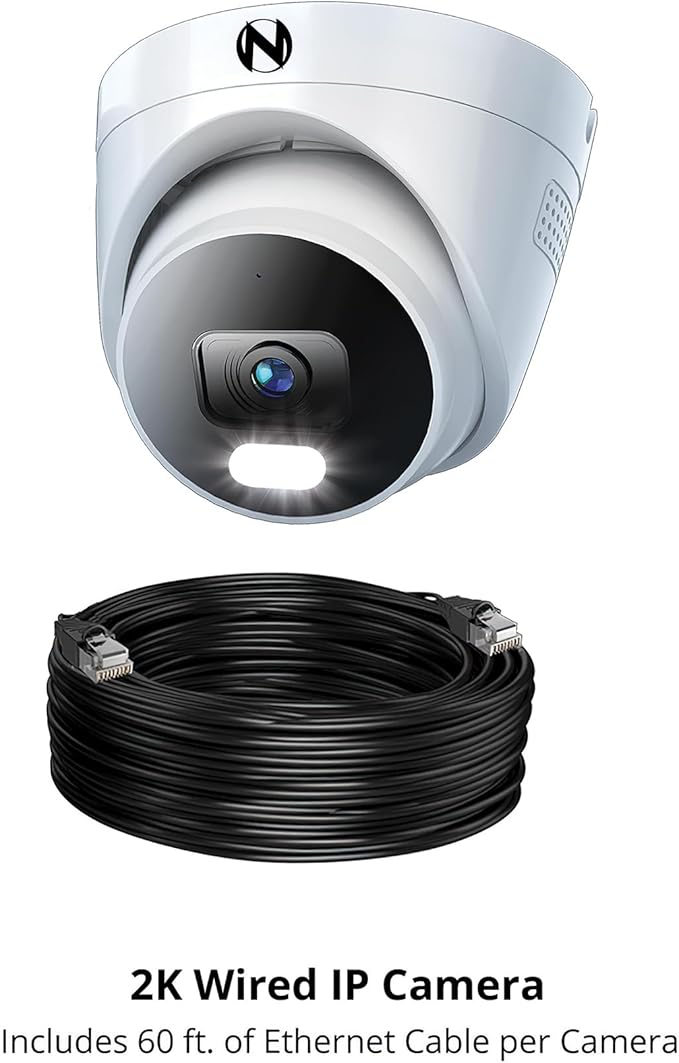 Night Owl Wired IP 4MP Deterrence Dome Camera with 2-Way Audio - White