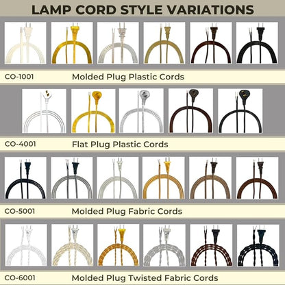 Royal Designs Lamp Cord Molded Plug with Rotary Dimmer Switch, Stripped Ends Ready for Wiring, 8 ft long, Gold, SPT-1 UL Listed