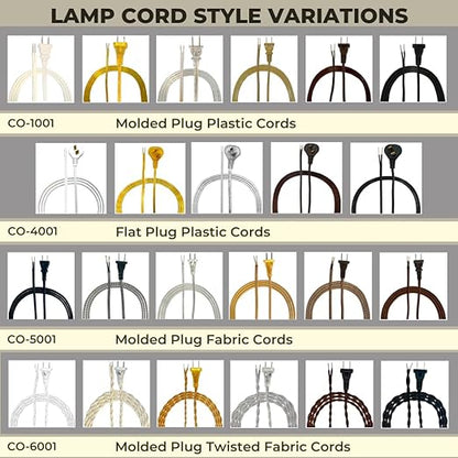 Royal Designs, Inc. Lamp Cord Molded Plug with Dimmer Switch, Stripped Ends Ready for Wiring, 8 ft Long, Gold, SPT-1 UL Listed (CO-5001D-GL-8-1)