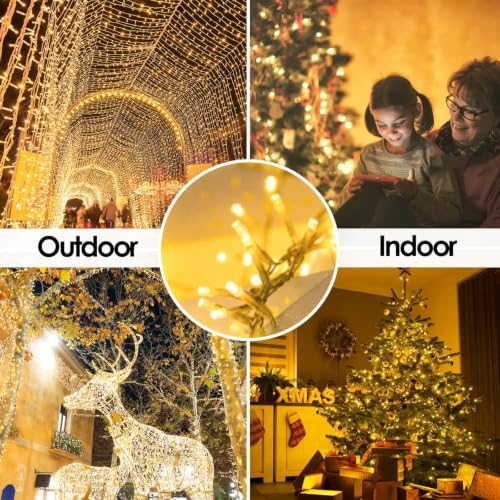 2 Pack 200 LED Connectable String Lights, Christmas Lights Outdoor Indoor
