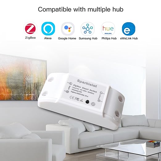 2pcs Zigbee 3.0 DIY Smart Switch WiFi Wireless Remote LED Light Controller Compatible with Alexa & Google Home Assistant for SmartThings, Hub Required